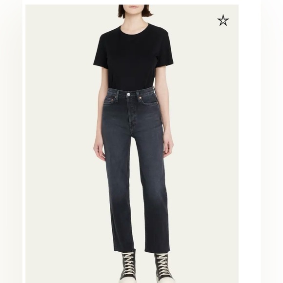 Re/Done Black Straight Leg Jeans Timeless Style - Picture 1 of 10
